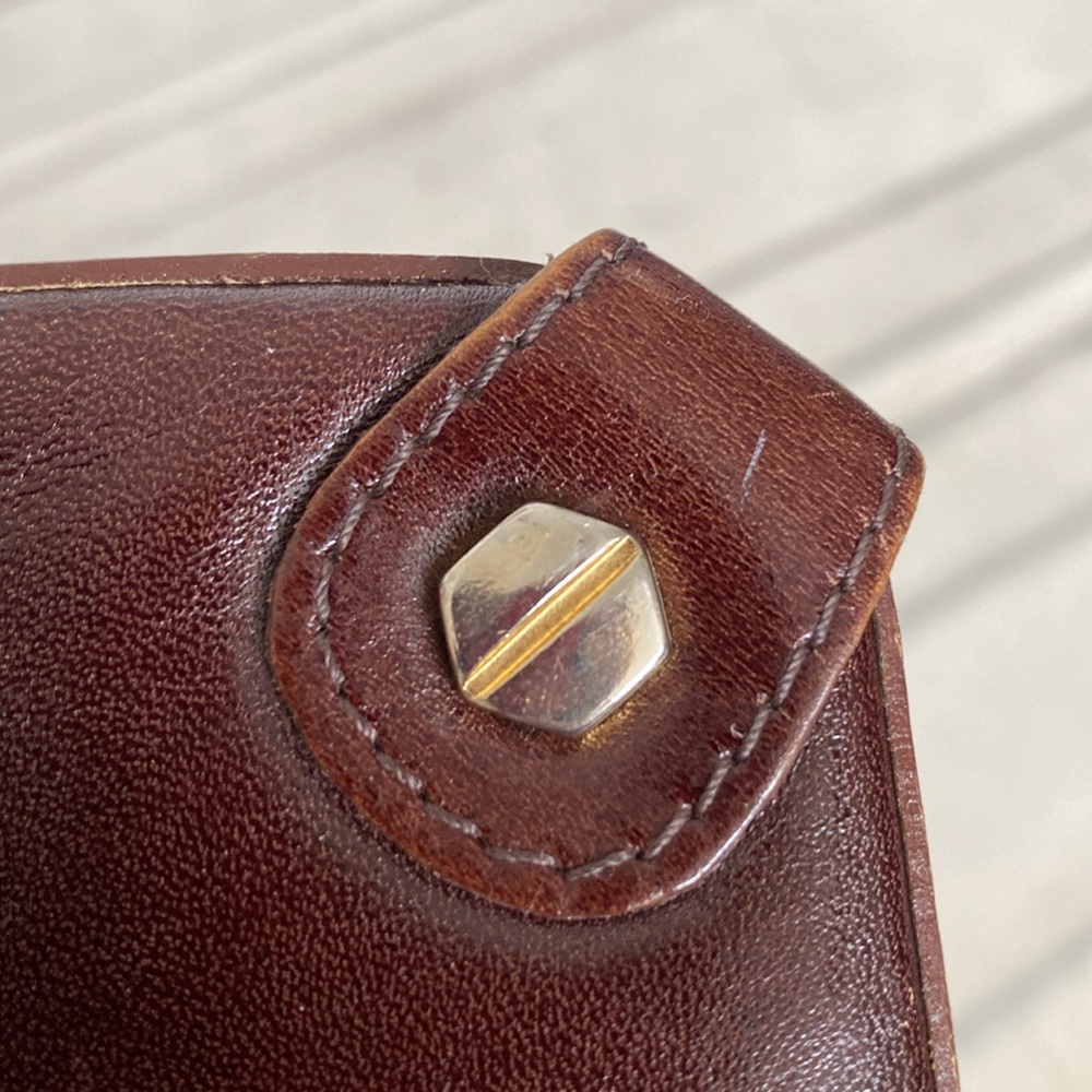 KENO by RO -EL Elegant Brown and Gold Box Crossbody 100% leather Handbag - Picture 16 of 16